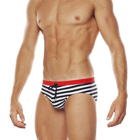 Navy Striped Swim Briefs Queer In The World The Shop