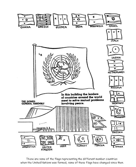 United Nations Day Coloring pages - General Assembly Building Coloring ...