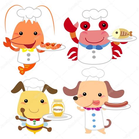 Cute Cartoon Animal Cook Collection Stock Vector Image By ©kchungtw