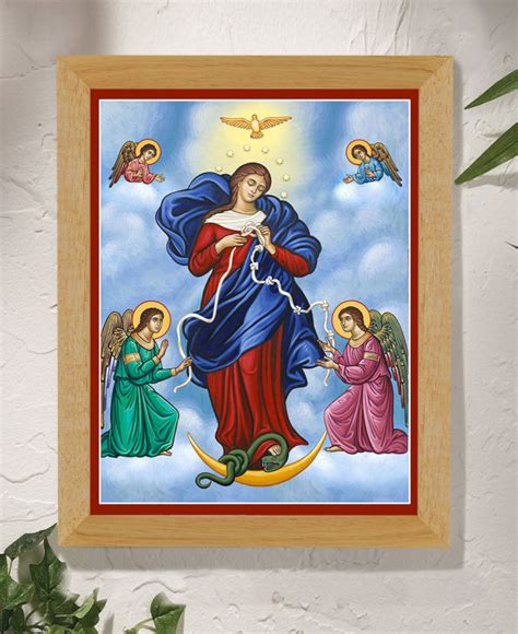 Our Lady Untier Of Knots Original Icon Tall Hand Painted Icons Of