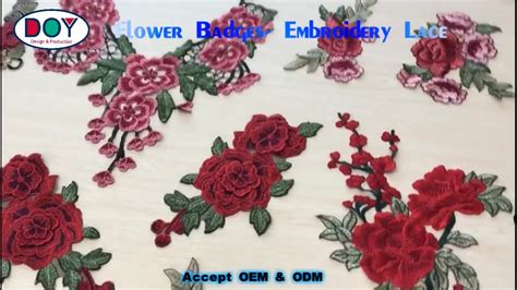 Lace Patches Maker Sew On Water Soluble D Beautiful Flower Embroidered