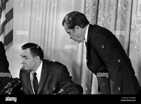 Us President Richard Nixon After Signing The Formal Proclamation