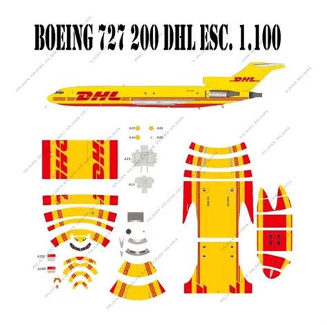 Boeing 727 200 Dhl Escala 1100 Papercraft En Venta En La Matanza Bsas
