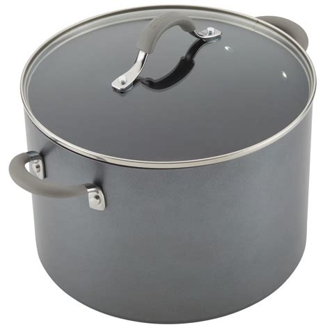 Circulon Elementum 10 Qt Hard Anodized Aluminum Nonstick Stock Pot In