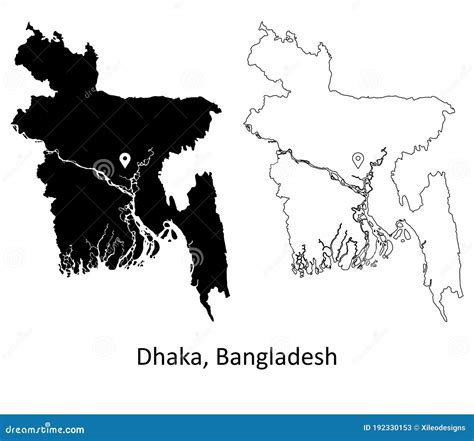 Dhaka Bangladesh Detailed Country Map With Capital City Location Pin