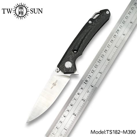 Twosun Knives M390 Blade Flipper Folding Pocket Knife Tactical Outdoor