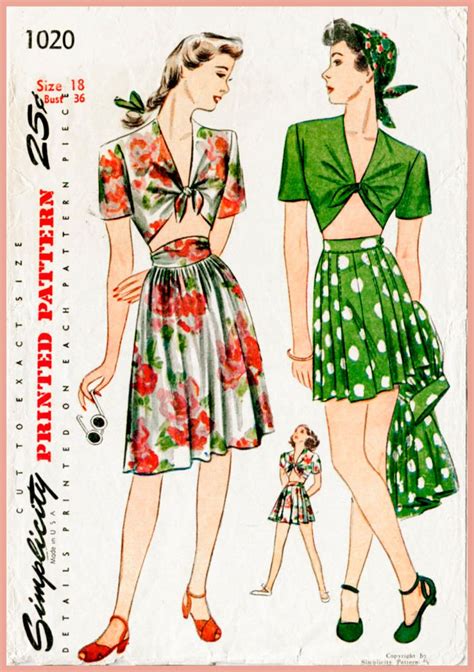 Vintage Sewing Pattern S S Vintage Playsuit Sewing Pattern Crop