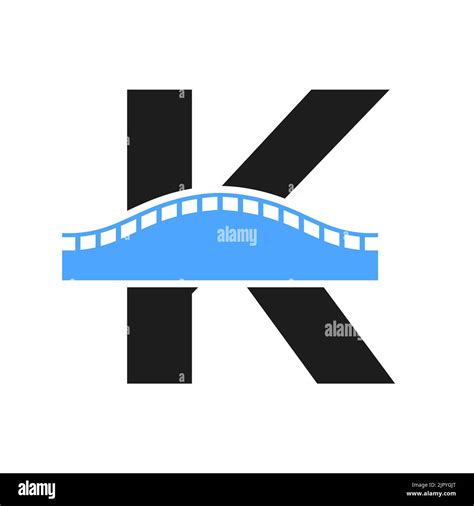 Letter K Bridge Logo For Transportation Journey And Construction