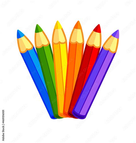 fun kids cartoon color pencils Stock Vector | Adobe Stock