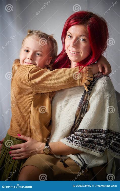 Amazing Pretty Mother And Daughter Having Fun Together Red Haired Mom