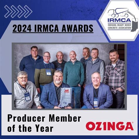 Ozinga Producer Member Of The Year Award Indiana Ready Mixed Concrete