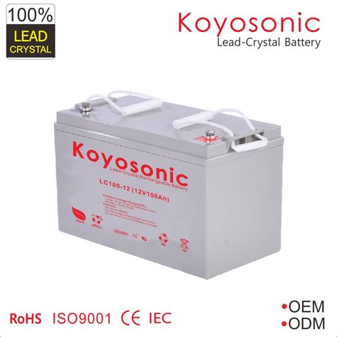 Koyosonic Battery 12v 100ah Sealed Lead Crystal Quartz Battery Lead