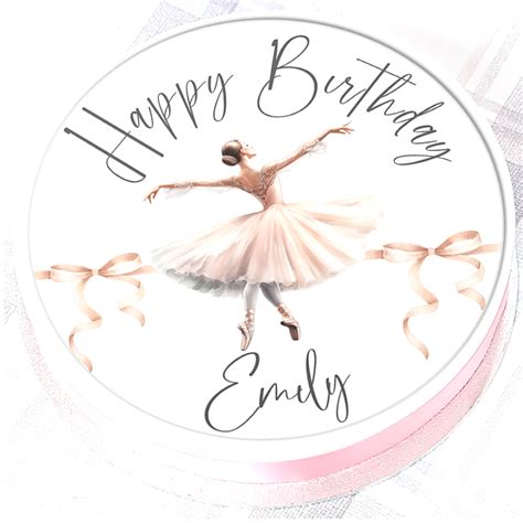 Personalised Ballerina Cake Topper 7 5 Round Debs Kitchen Cakes