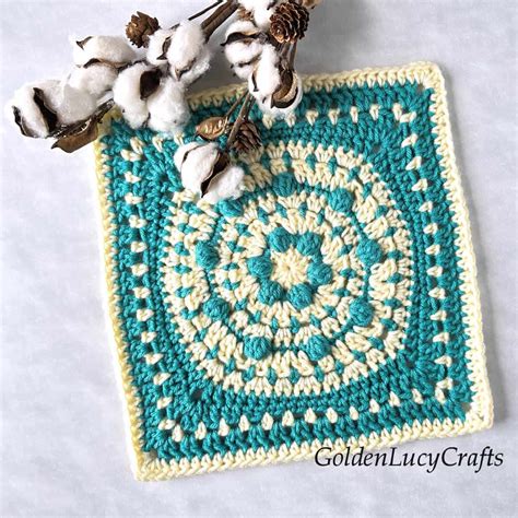 Crochet 12 Square Block Pattern Atom Square Goldenlucycrafts