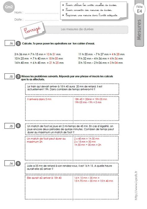 Cm Evaluation Les Mesures De Durees