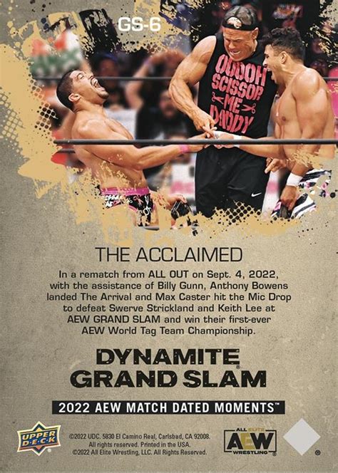 Aew Upper Deck E Pack Match Dated Moments The Acclaimed The