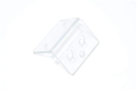 Plastic L-shaped mounting bracket 70x48x48mm with 2x 9.5mm, 2x 4mm, 1x 7.5mm holes