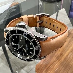 Mm Naked Rolex Vegetable Tanned Leather Fitted Curved Strap For