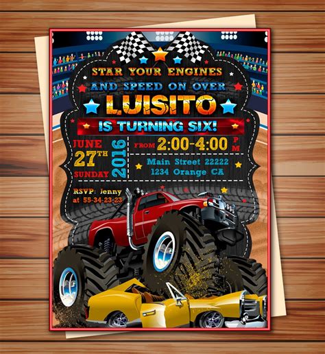 Monster Truck Invitation Templates