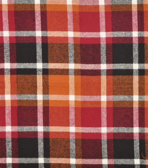 Plaiditudes Brushed Cotton Fabric Burgundy Rust Black And White Plaid Joann Brushed Cotton