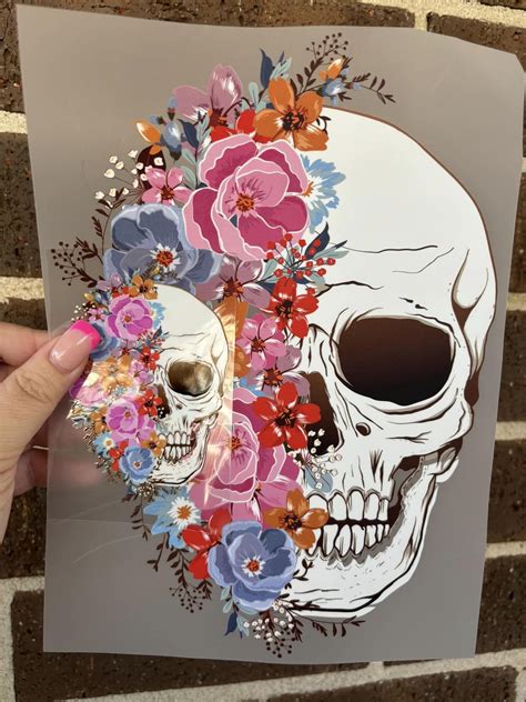 Floral Skull Dtf Print Miaandmummy