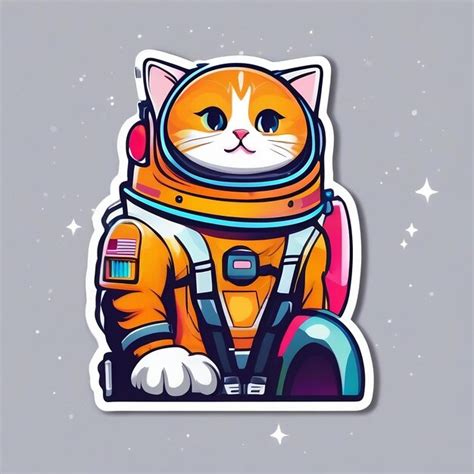 Premium Photo Astronaut Kitten Sticker With Ai