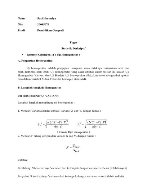 Uji Homogenitas Pdf