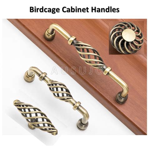 Bronze Birdcage Twistspiral Vintage Retro Drawer Handles Pulls Ausujo