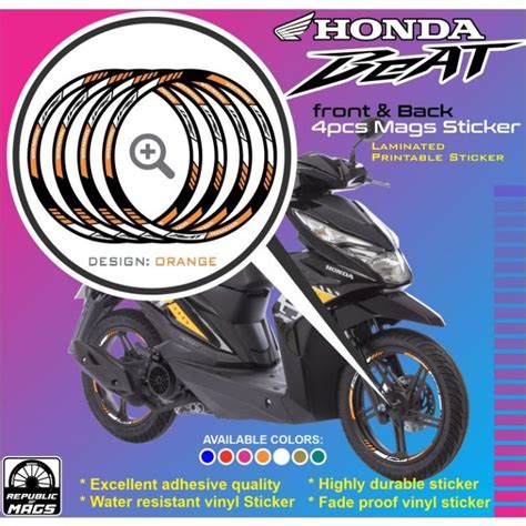 ♒honda Beat V2 Mags Printed And Laminated Decals Stickers♡ Lazada Ph