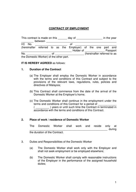 Employment Contract 22 Templates Examples Word Apple Pages