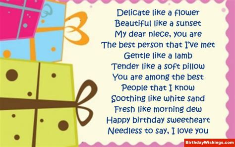 Birthday Poem For Niece Birthday Wishes