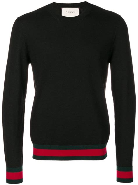 Gucci Web Trim Jumper In Black For Men Lyst