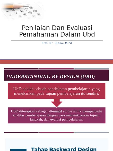 Ubd Penilaian Dan Evaluasi Pdf