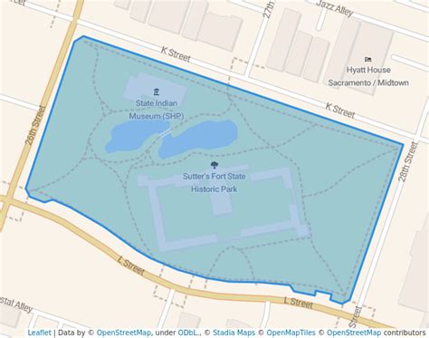 Sutters Fort State Historical Park In Sacramento Map And Routes