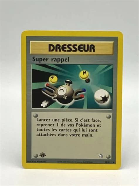 Carte Pok Mon Dresseur Super Rappel Re Dition N O Genesis Fr