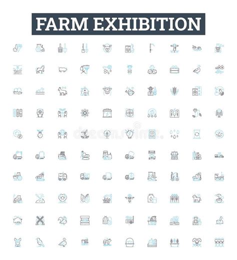 Farm Exhibition Vector Line Icons Set Farm Exhibition Agriculture