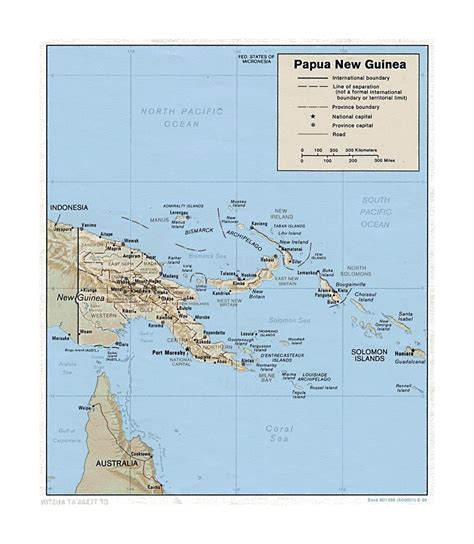 Detailed Political And Administrative Map Of Papua New Guinea With