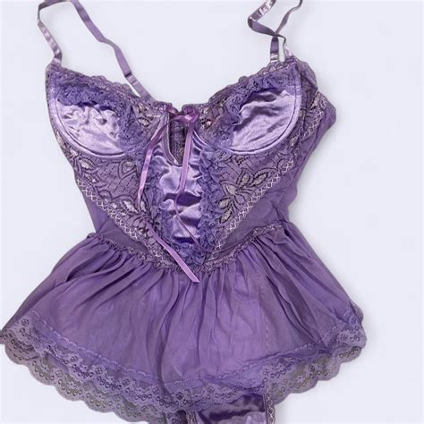 Purple Lace Lingerie Set Medium Purple Never Worn Depop