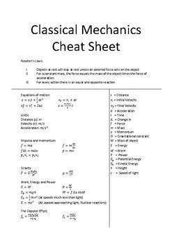 Fluid Mechanics Cheat Sheet