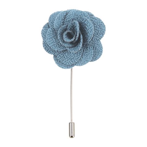 Teal Blue Flower Lapel Pin - Dalaco