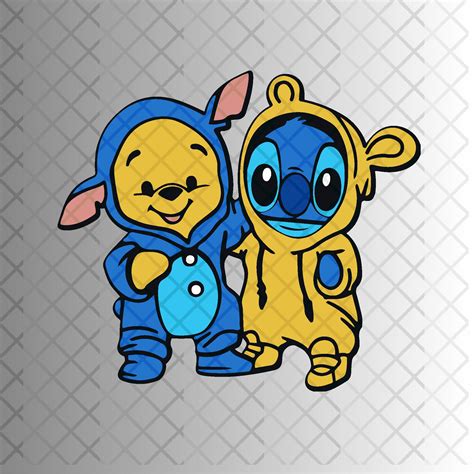 Pooh Y Stitch Svg Lilo Y Stitch Winnie The Pooh Layered Etsy