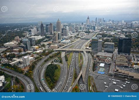 Aerial View of Downtown Atlanta Stock Photo - Image of cityscape, view ...