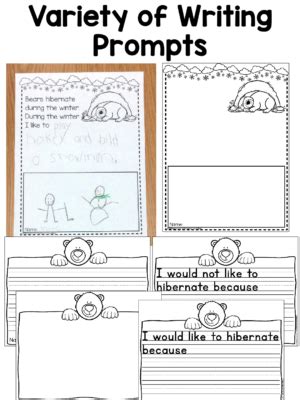 Hibernation Activities Writing Prompts Hibernating Bear Craft Bulletin