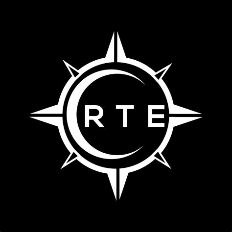 RTE abstract technology circle setting logo design on black background ...