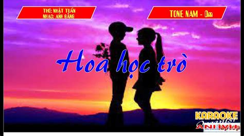 KARAOKE HOA HỌC TRÒ THƠ NHẬT TUẤN NHẠC ANH BẰNG TONE NAM