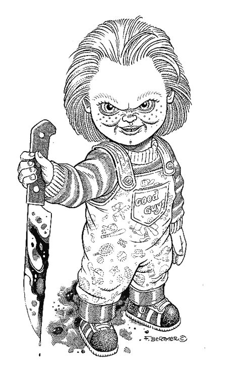 Dibujo de Chucky en un juego de niños para colorear Dibujos para