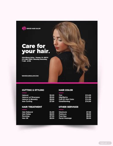 Free 14 Salon Price List Samples And Templates In Word Pdf