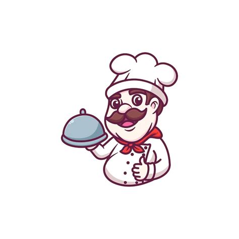 Homem chef cozinhando ilustração dos desenhos animados Vetor Premium