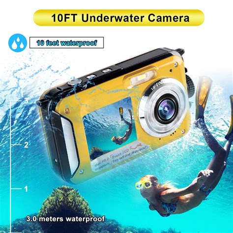 Yisence Waterproof Digital Camera Underwater Camera Full Hd K Mp