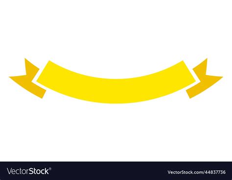 Yellow Ribbon Banner Decorative Element Curved Vector Image